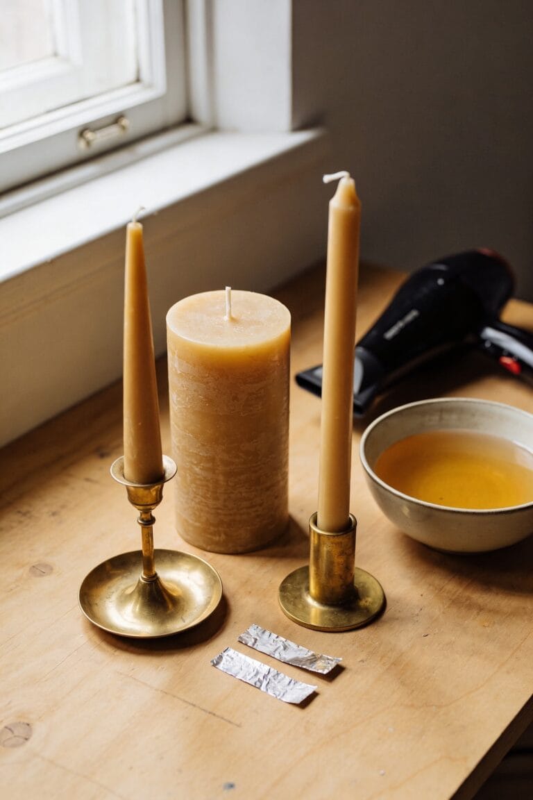 adjust candle to fit holder