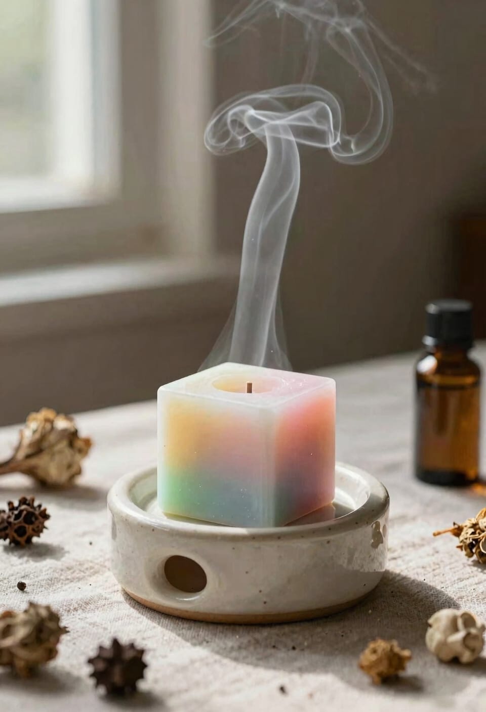 aromatic oils vaporize before wax