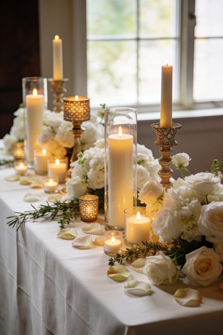 candles centerpieces for weddings