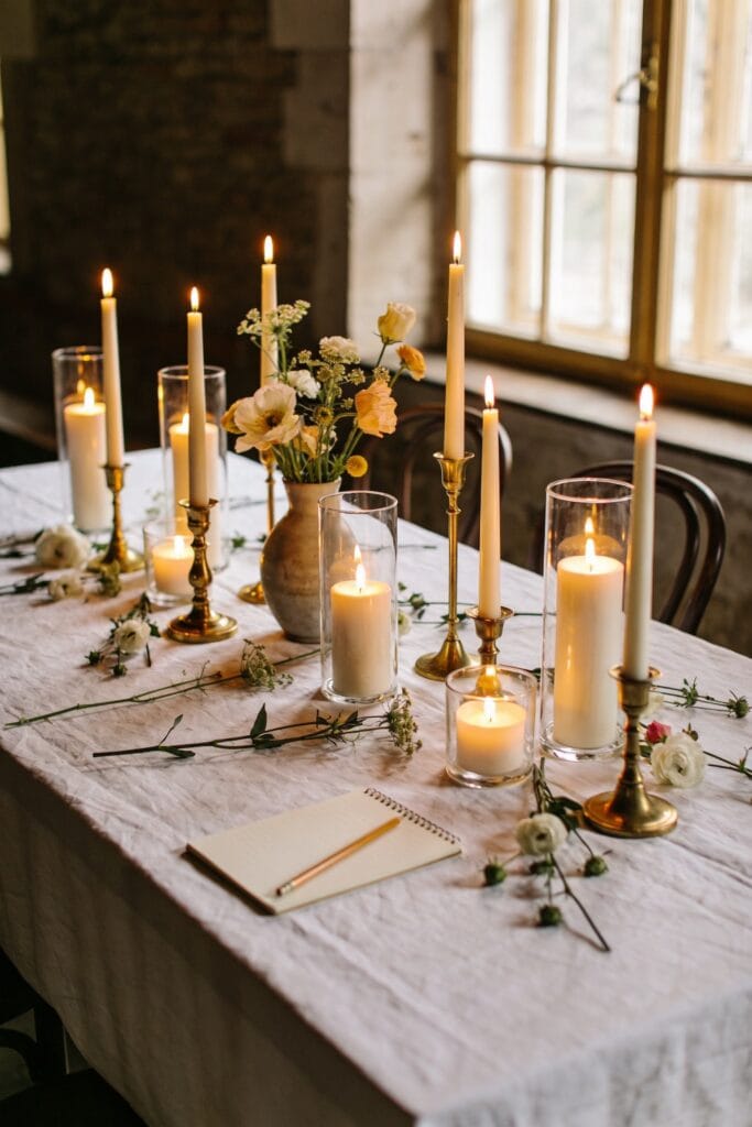 candles per wedding table