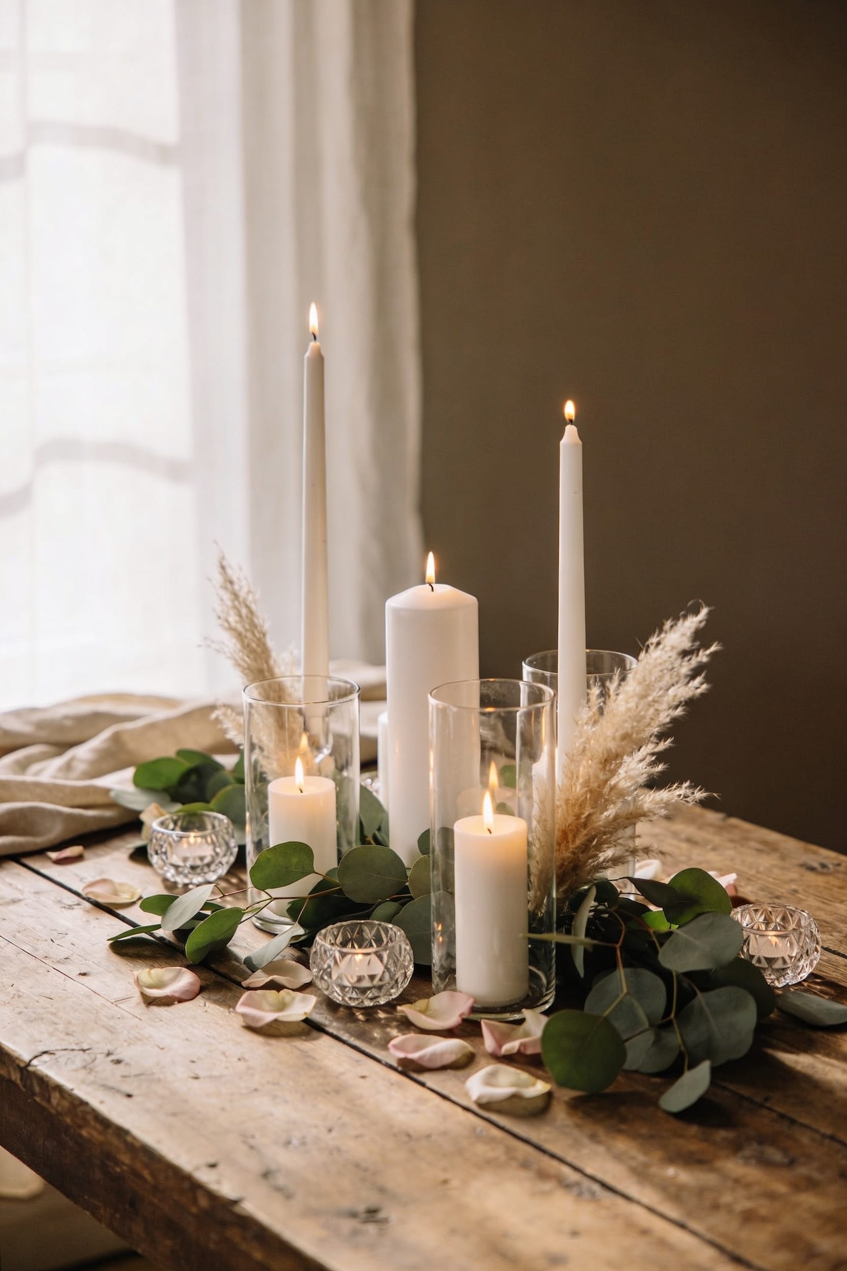 elegant wedding candle centerpieces