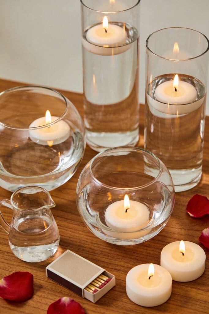 floating candle setup and safety