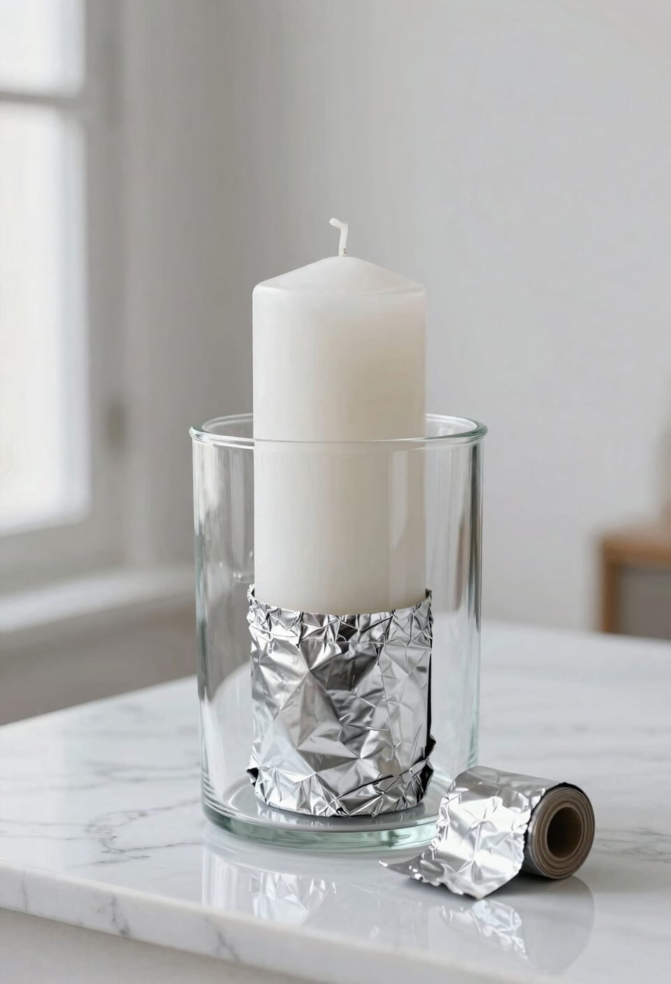 folded foil candle stabilizer