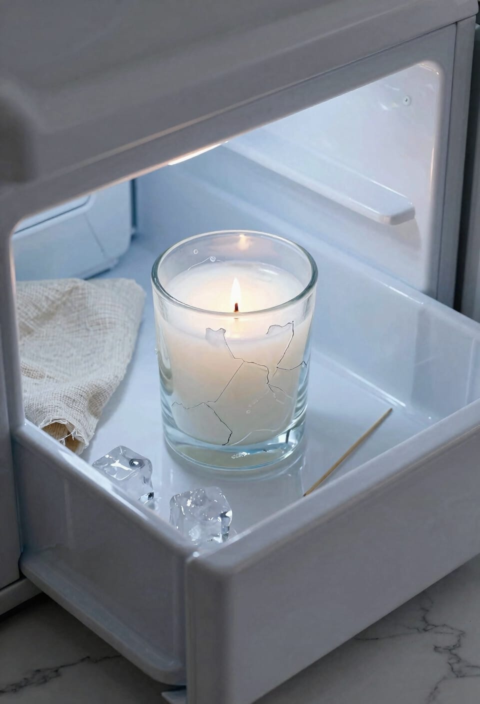 freeze wax from glass holders