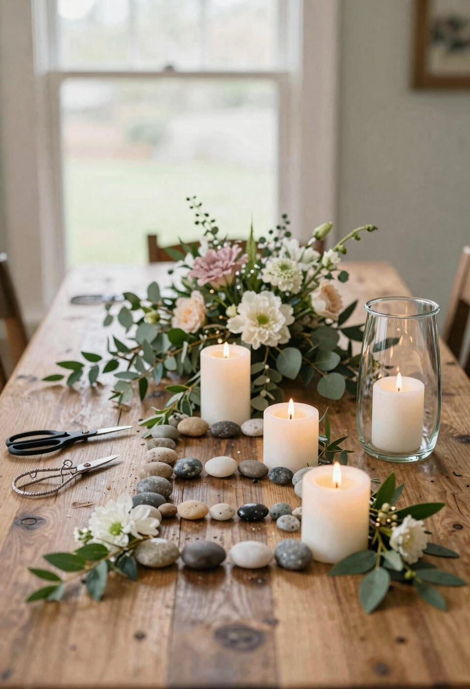 layered candle centerpiece assembly