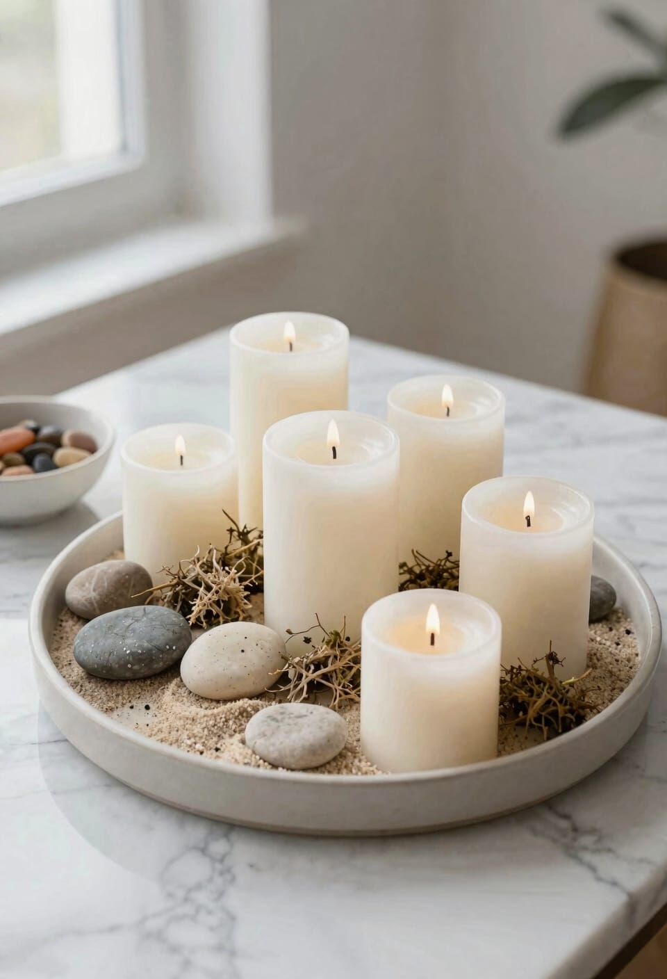 layered natural and reflective accents