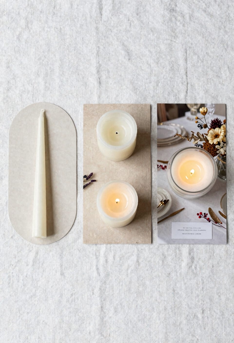 match candle arrangement to table