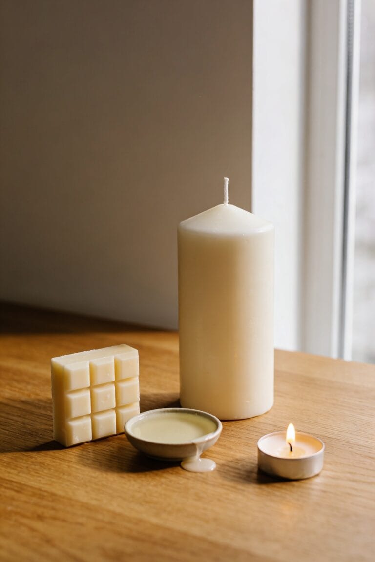 mixing wax melts into candles