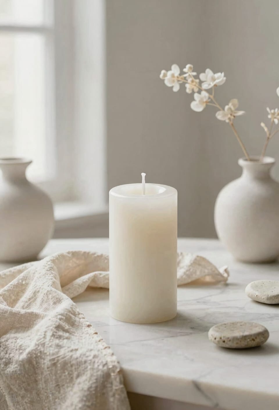 monochrome unscented layered candles