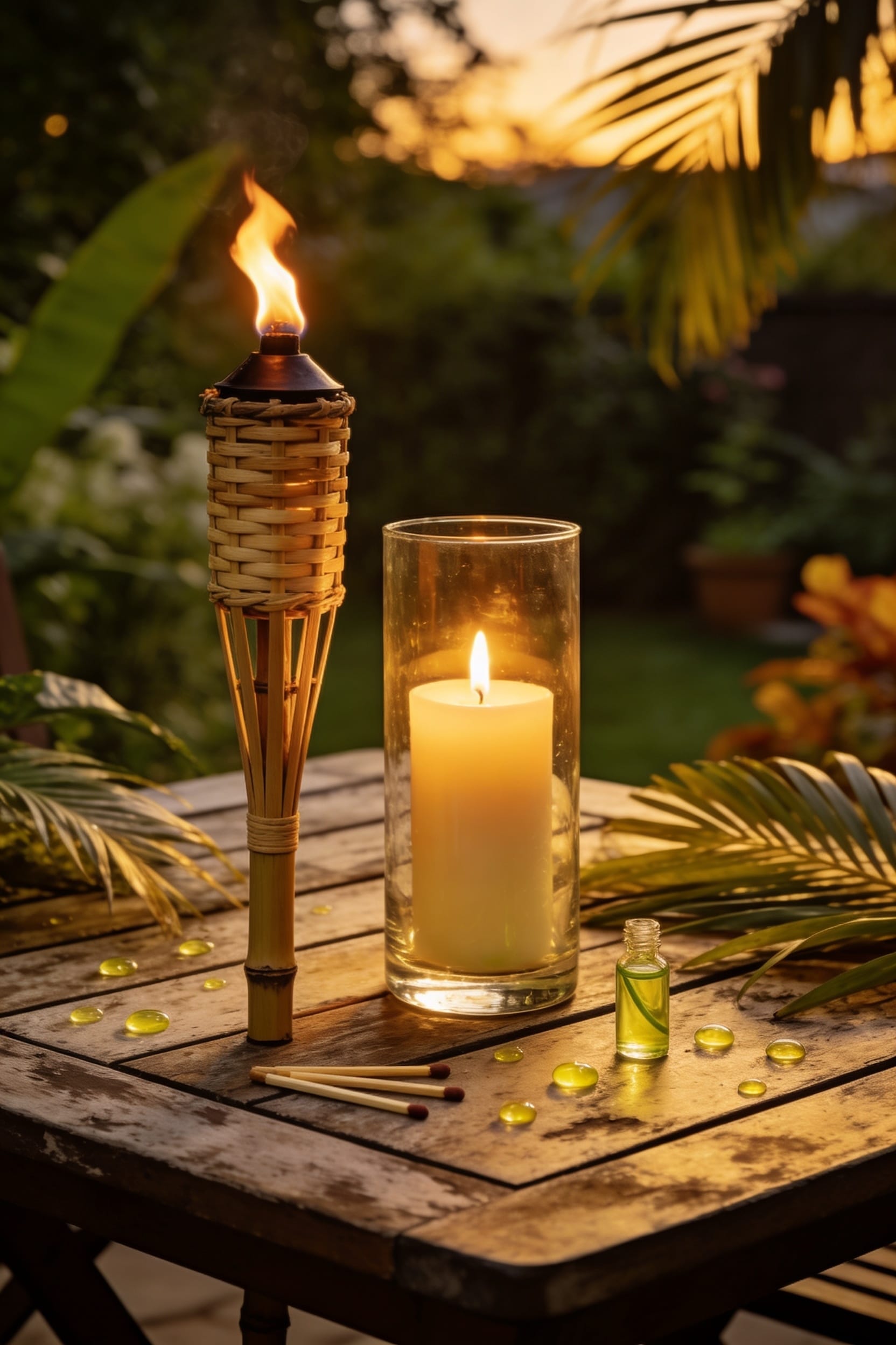 outdoor lighting torch vs candle