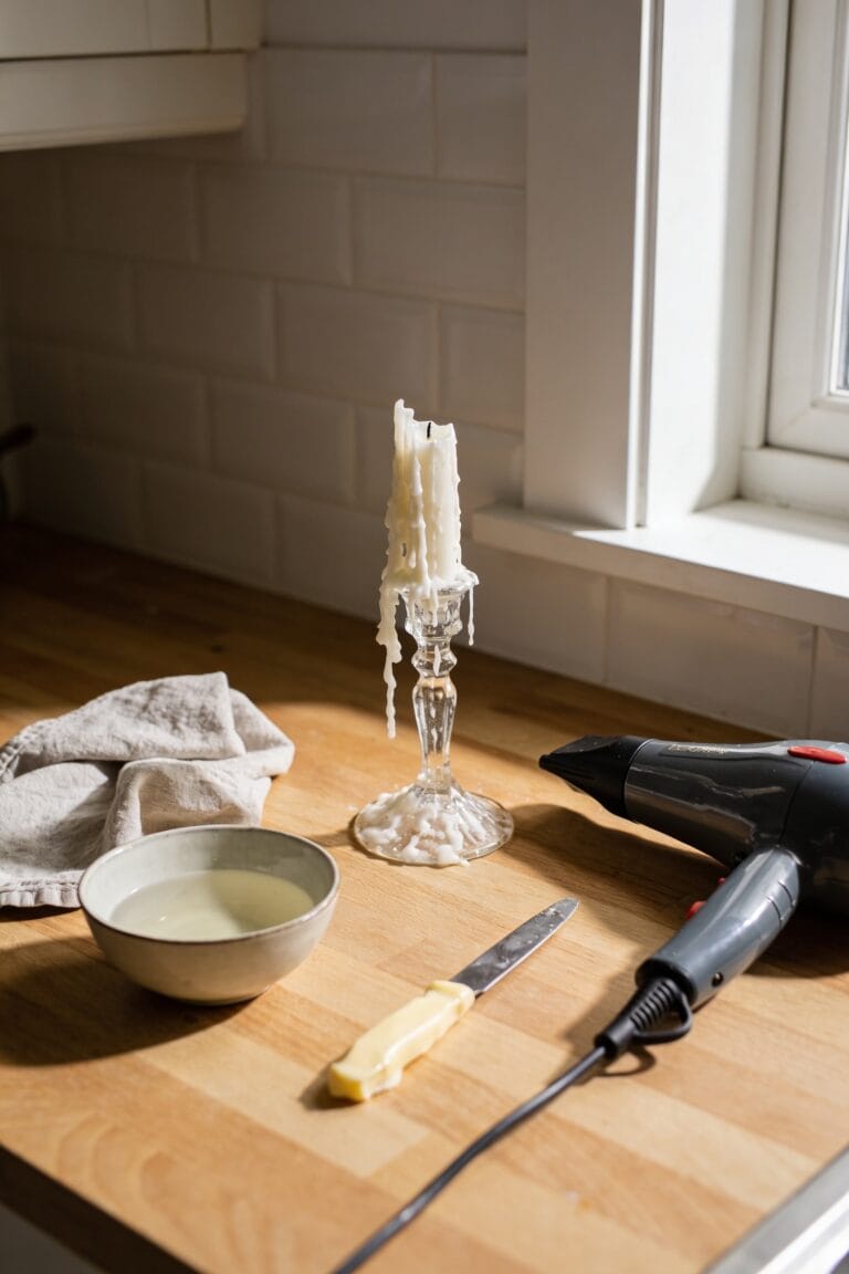 removing candle wax from glass