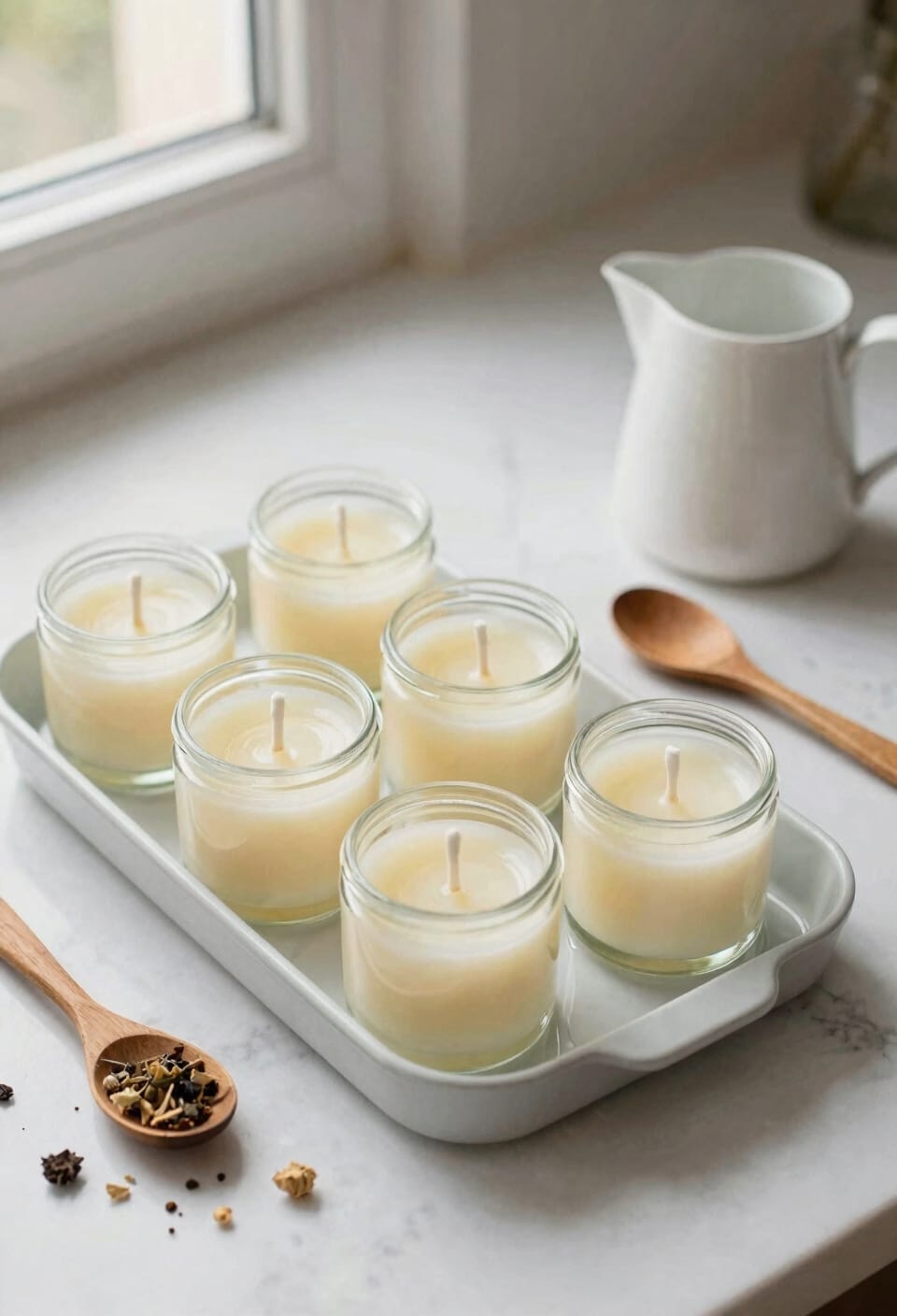 repurposed layered recycled candles