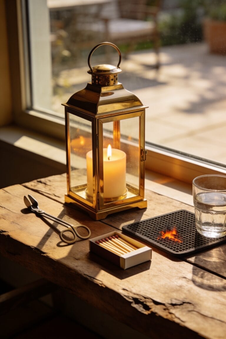 safe candle lantern usage indoors