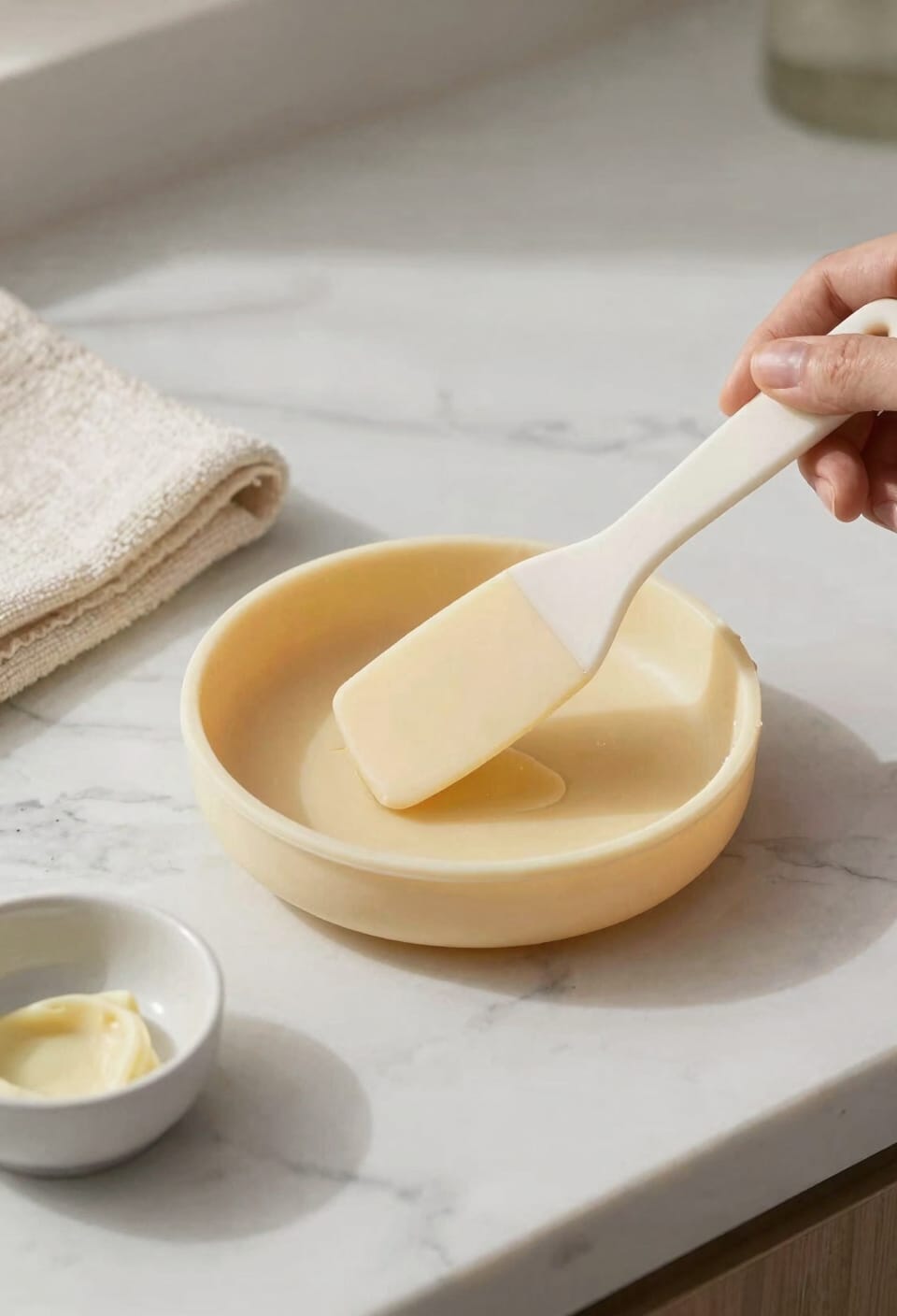 scrape softened wax gently