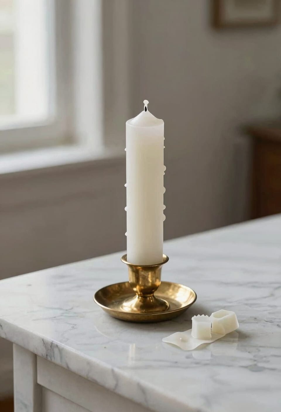 secure candles with adhesive
