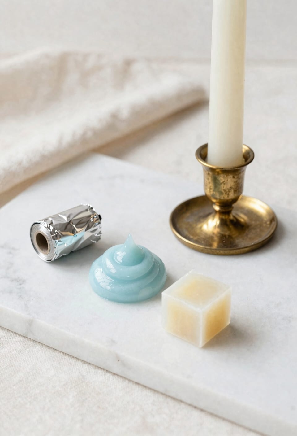 sticky wax secures taper