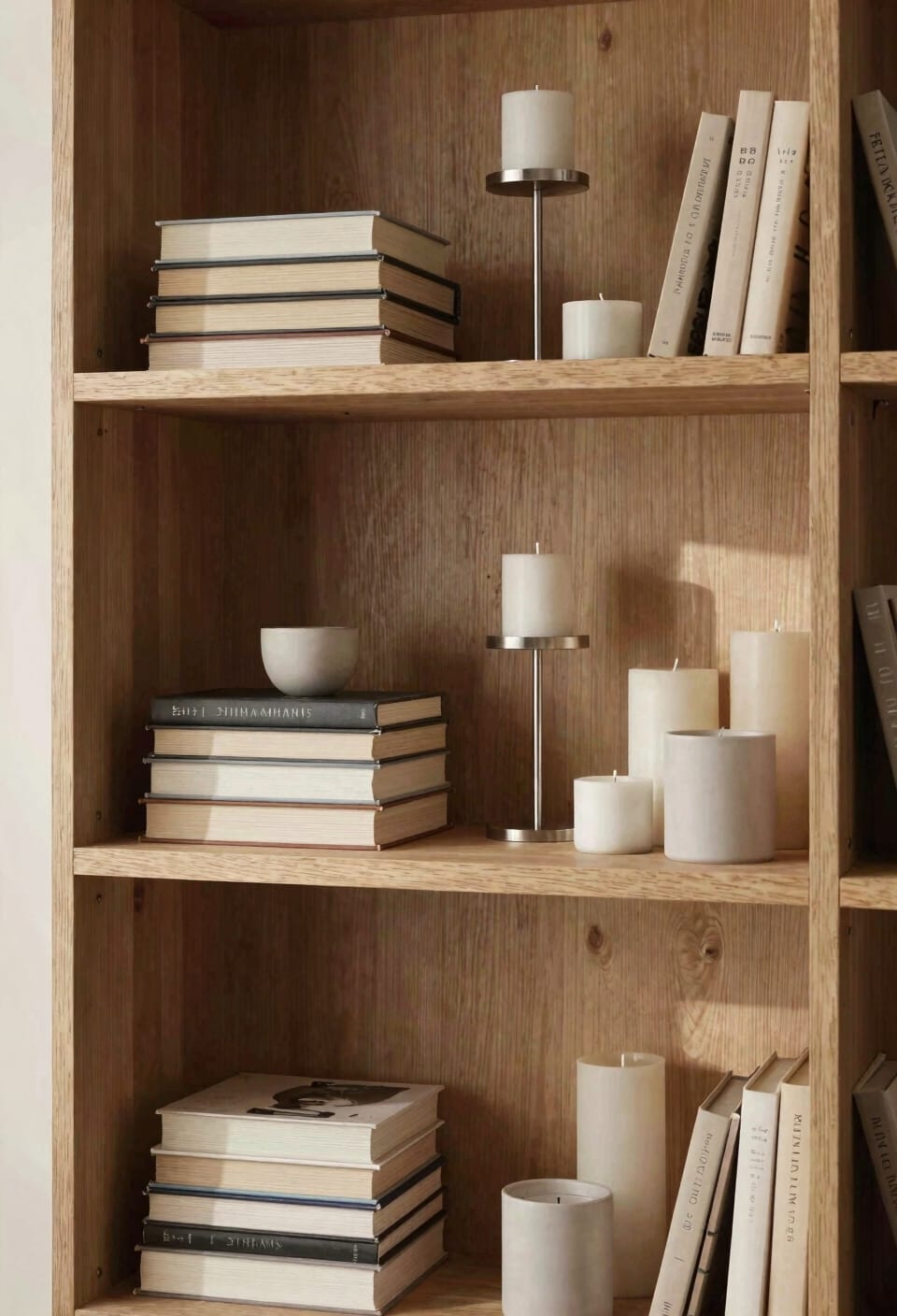 use candle holders asymmetrically for height