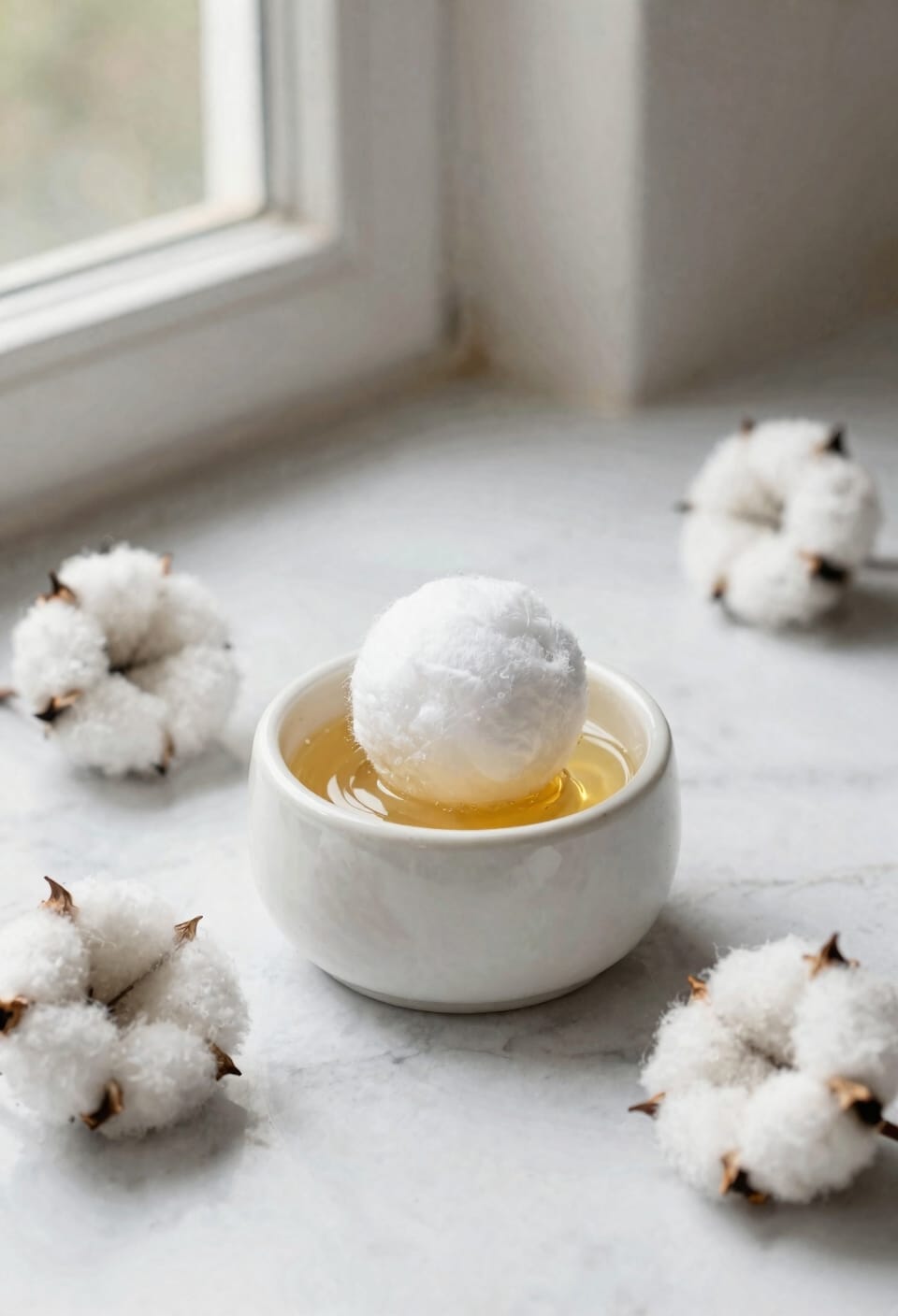 use cotton balls to absorb