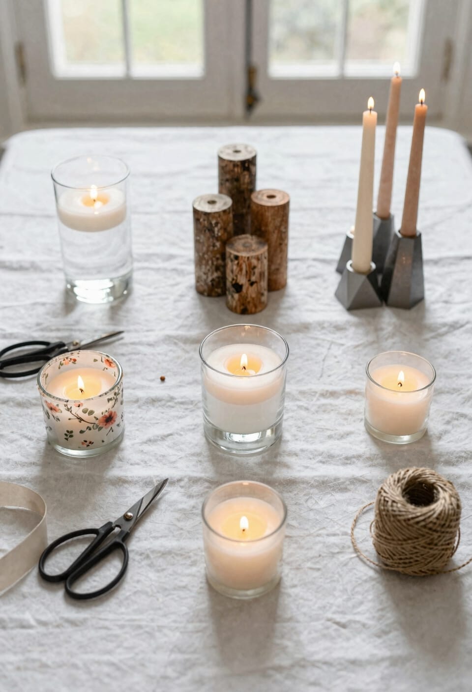 varied candle centerpiece styling techniques