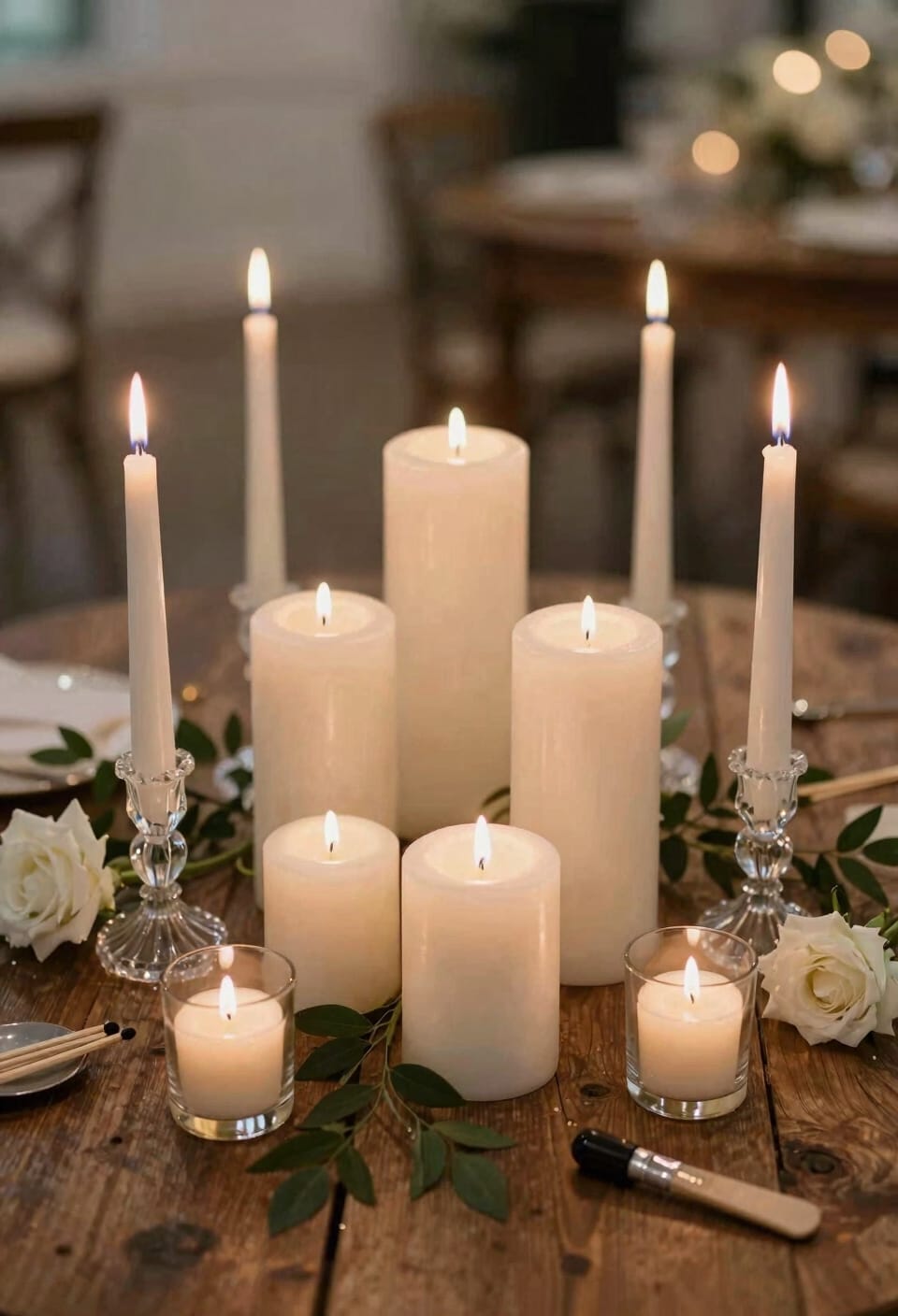 varying height grouped candle display